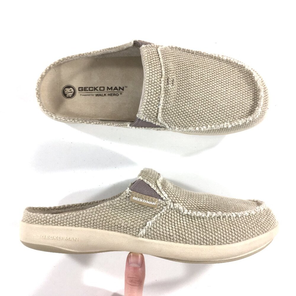 Gecko Man Slip On Mules Mens Size 9.5 Tan